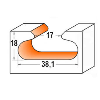 Фреза СМТ 38.1x20.7,55.5x8 для прихованих меблевих ручок, фото 3