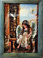 Картина з бурштина " Дівчинка Янгол "