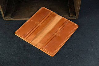 Жіночий шкіряний гаманець клатч Лонг на 8 карт, натуральна Вінтажна шкіра, колір Коньяк, фото 3