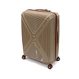 Легка стильна валіза з поліпропілену велика Snowball бежева, фото 3
