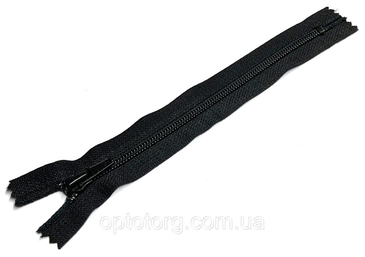 Блискавка шевська Чорна 14см пластикова взуттєва