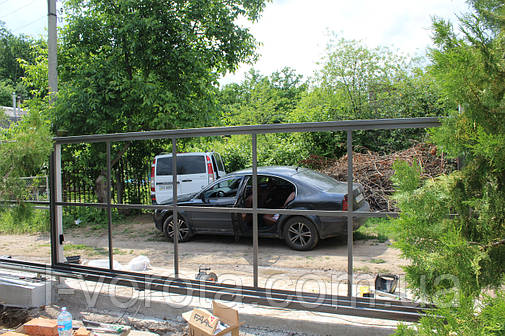 Відкатні автоматичні ворота (каркас під зашиття), фото 3