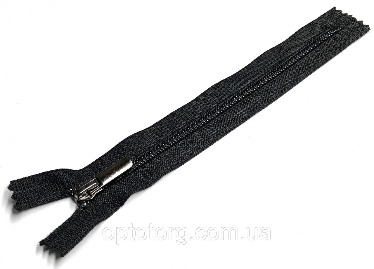 Блискавка шевська Темний нікель 14см Прямий Тип7 посилений пластикова взуттєва