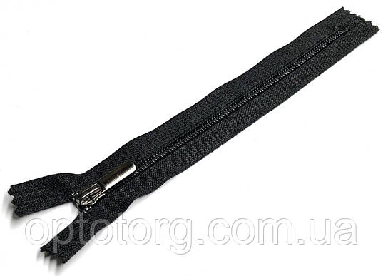 Блискавка шевська Темний нікель 14см Прямий Тип7 посилений пластикова взуттєва, фото 1