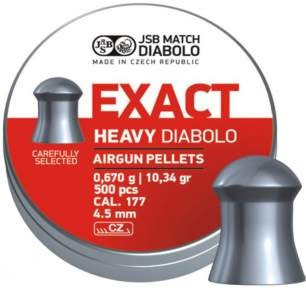 Кулі пневматичні JSB Diabolo Exact Heavy. Кал. 4.52 мм. Вага — 0.67 г. 500 шт./пач.