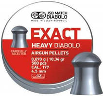 Кулі пневматичні JSB Diabolo Exact Heavy. Кал. 4.52 мм. Вага — 0.67 г. 500 шт./пач.