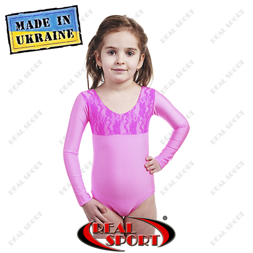 Купальник для танців і гімнастики для виступів, рожевий RS GM030071 (біфлекс, р-р 56-72, зріст 104-146 см)