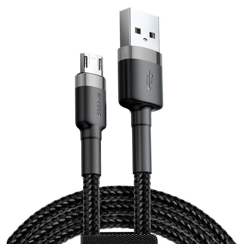 Кабель USB-MicroUSB Baseus Cafule 1.5A 2m (CAMKLF-CG1) Black/Grey