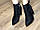 Жіночі демісезонні черевики на стійкому каблуці чорна замша, фото 7