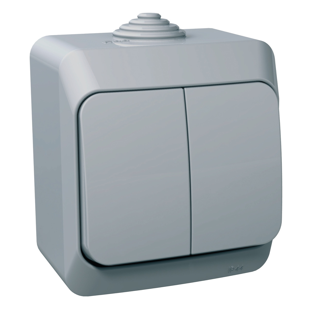 Вимикач двоклавішний Schneider Electric Plus Cedar сірий WDE000650