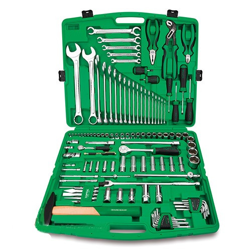 Набір інструменту комбінований 1/4"&1/2", ключі 6-32мм, 130ед. TOPTUL GCAI130T, фото 1