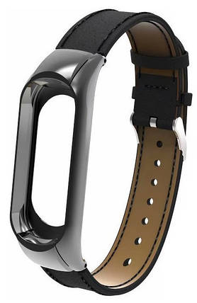 Ремінець Xiaomi Mi Band 3 Leather black, фото 2