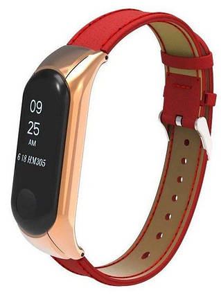 Ремінець Xiaomi Mi Band 3 red Leather, фото 2