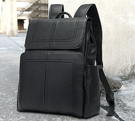 Мужской городской рюкзак из натуральной кожи Marrant - черный