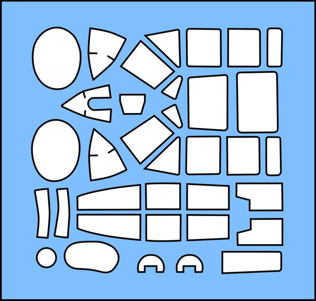 Маска для моделі літака Пе-2 (ZVEZDA). 1/48 DANMODELS DM48122