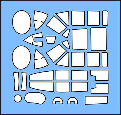 Маска для моделі літака Пе-2 (ZVEZDA). 1/48 DANMODELS DM48122, фото 1