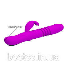 Вібратор-ротатор із кліторальним стимулятором Pretty Love Ward Vibrator Purple, фото 3