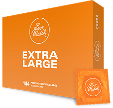 Натуральні латексні презервативи збільшеного розміру Love Match Extra Large, 144 шт.