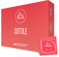 Ультратонкі натуральні латексні презервативи Love Match Sottile (Thin), 144 шт.