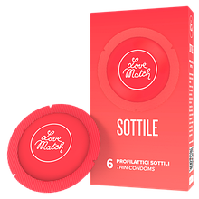 Ультратонкі натуральні латексні презервативи Love Match Sottile (Thin), 6 шт.