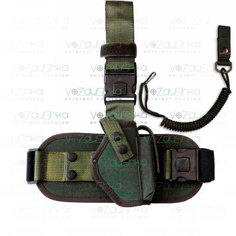 Кобура на ногу для пістолета ПМ олива + тренчик