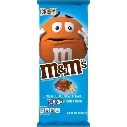 Шоколад M&M's "Кріспі" молочний із хрусткими рисовими кульками та різнобарвними драже, 150 грамів