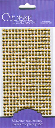 Самоклеючі Стрази, Золоті, 5мм, 375шт, ROSA TALENT DK46305, фото 2