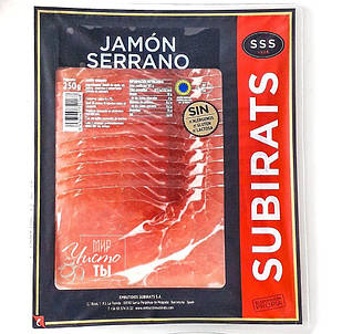 Хамон Jamon Subirats Serrano, нарізання без глютену 250 г.