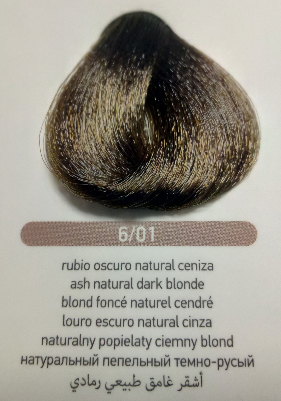 Крем-фарба для волосся Erayba Equilibrium Hair Color Cream 120 мл 6/01, натуральний попелястий темно - русявий