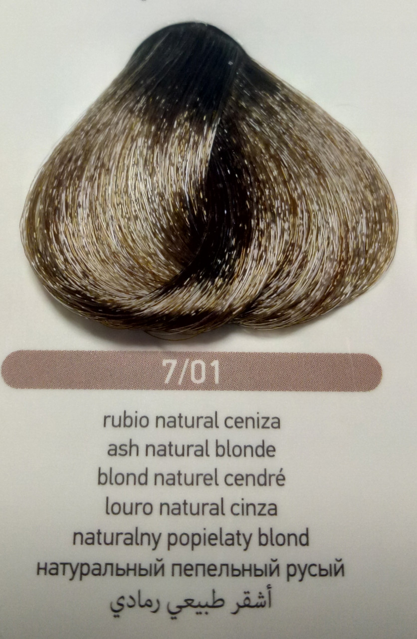 Крем-фарба для волосся Erayba Equilibrium Hair Color Cream 120 мл 7/01, натуральний русявий попелястий
