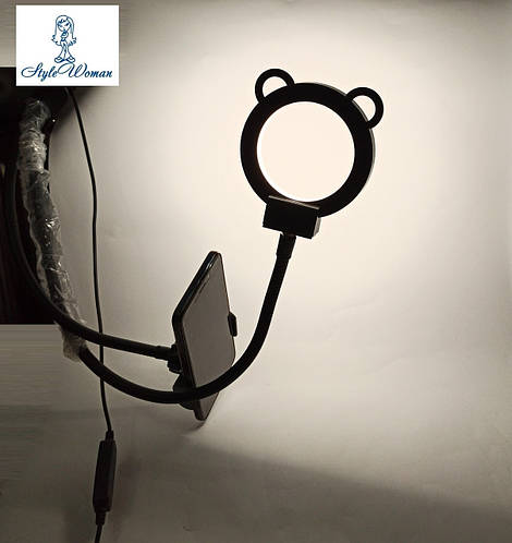 Кольцевая лампа Led USB панда косметологическая на прищепке селфи ...