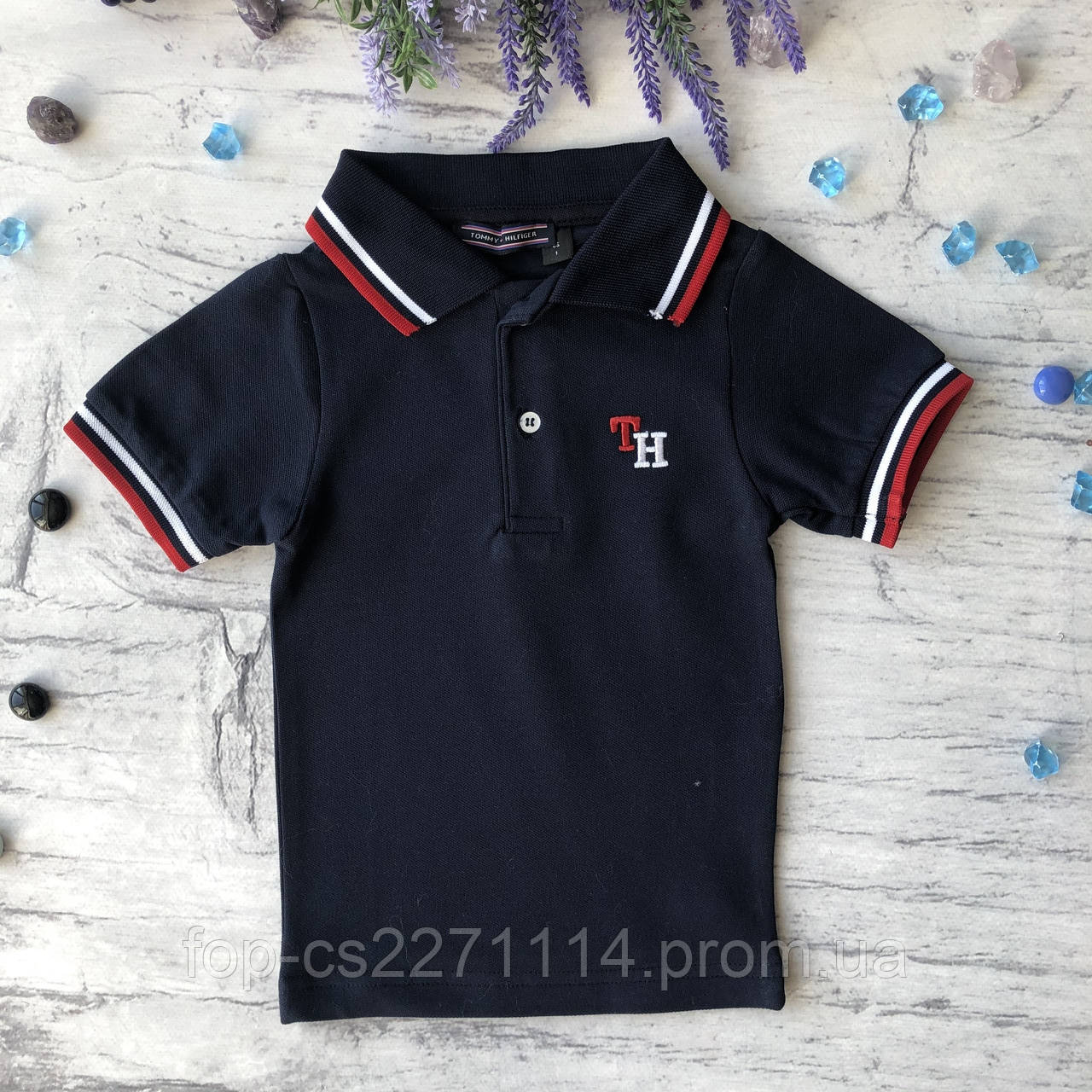 Синя Футболка для хлопчика в стилі Tommy Hilfiger. Розмір 86 см, 92, 98, 104, 110, 116, 128, 140, 152, 164