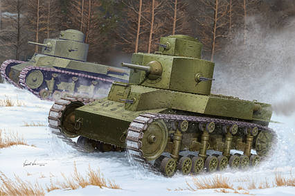 Модель радянського середнього танка Т-24. 1/35 HOBBY BOSS 82493, фото 2