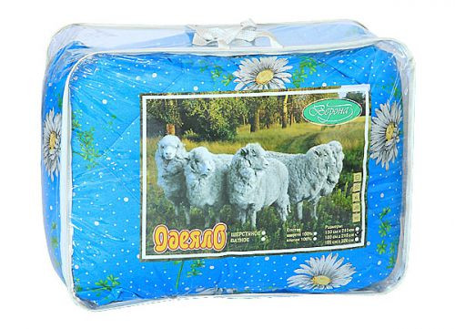 Ковдра вовняна євро "Верона" (200х220см), забарвлення в асортименті