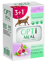 Optimeal паучі для кішок 85 г*4 шт (ягня в желе)
