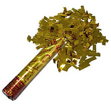 Пневмохлопавка "Конфеті смужки золото" 30 см (арт. PHB-19)