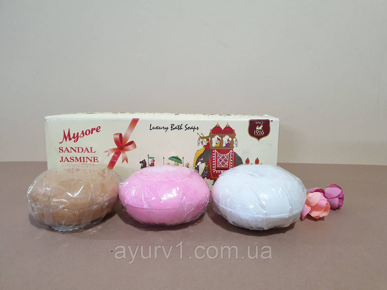 Сандалове мило набір Mysore Sandal/Jasmine And Rose Soap / 450g