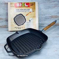 Сковорода-гриль чавунна зі знімною ручкою 24 см Товарbiol (Біол)