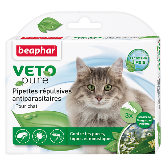 БІО Краплі від бліх та кліщів для котів Beaphar Veto pure 3 шт/уп, фото 1