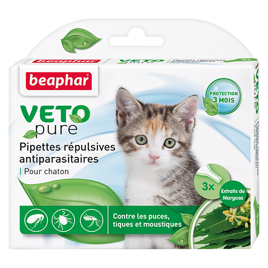 БІО Каплі від бліх і кліщів для кошенят Beaphar Veto pure 3 шт/уп, фото 1