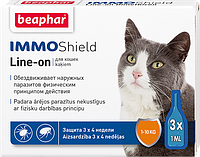 Капли от блох и клещей для котов и котят Beaphar IMMO Shield 3 шт/уп