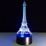 3D Світильник =Ейфелева вежа=. 1 Світильник, це 16 різних кольорів світла, Подарунки для дружини, фото 7