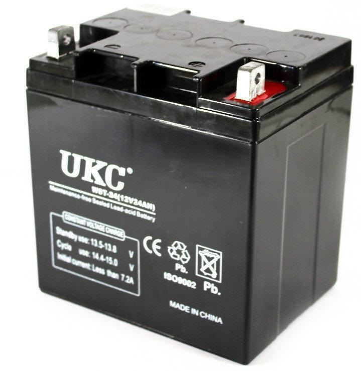 Аккумулятор универсальный аккумуляторная батарея UKC WST-24 12 V 24 Ah Black - фото 4 - id-p1135013025