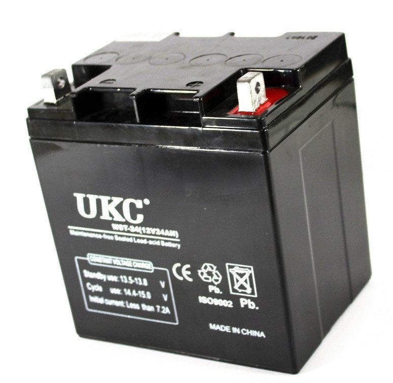 Аккумулятор универсальный аккумуляторная батарея UKC WST-24 12 V 24 Ah Black - фото 3 - id-p1135013025