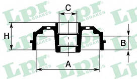 Гальмівний барабан (без ABS) d=180 мм LPR, 7D0395