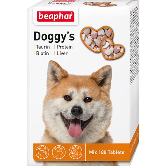 Вітамінізовані ласощі для собак Beaphar Doggy's Mix 180 шт/уп