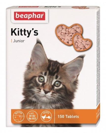 Кормова добавка для кошенят з біотином Beaphar Kitty's Junior 150 табл., фото 1