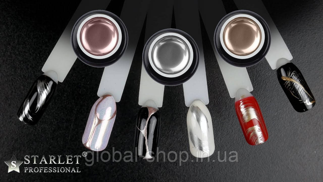 ГЕЛЬ-КРАСКА STARLET PROFESSIONAL METAL PAINT GEL, 3 кольори, 5 Г