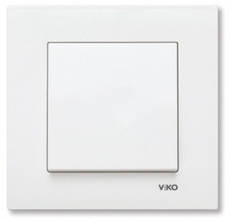 Розетка VIKO Karre 1гніздо із заземленням та кришкою біла