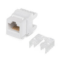 01-12-046. Модуль RJ-45 Keystone, монтажный в розетку, Саt6, 180°, с заглушкой, корпус пластик